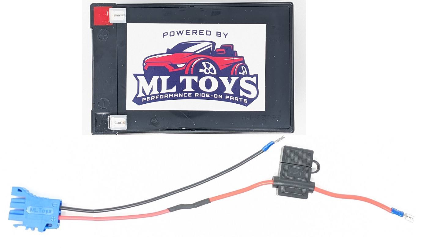 12 Volt Battery w/ Peg Perego Connector and Fuse