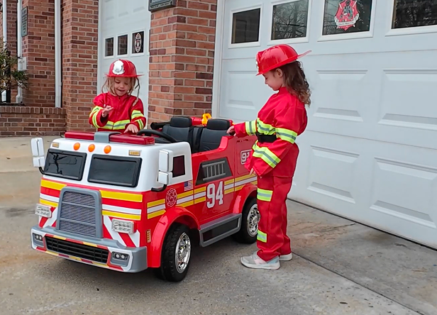 MLToys Fire Truck 12v Ride-On Vehicle